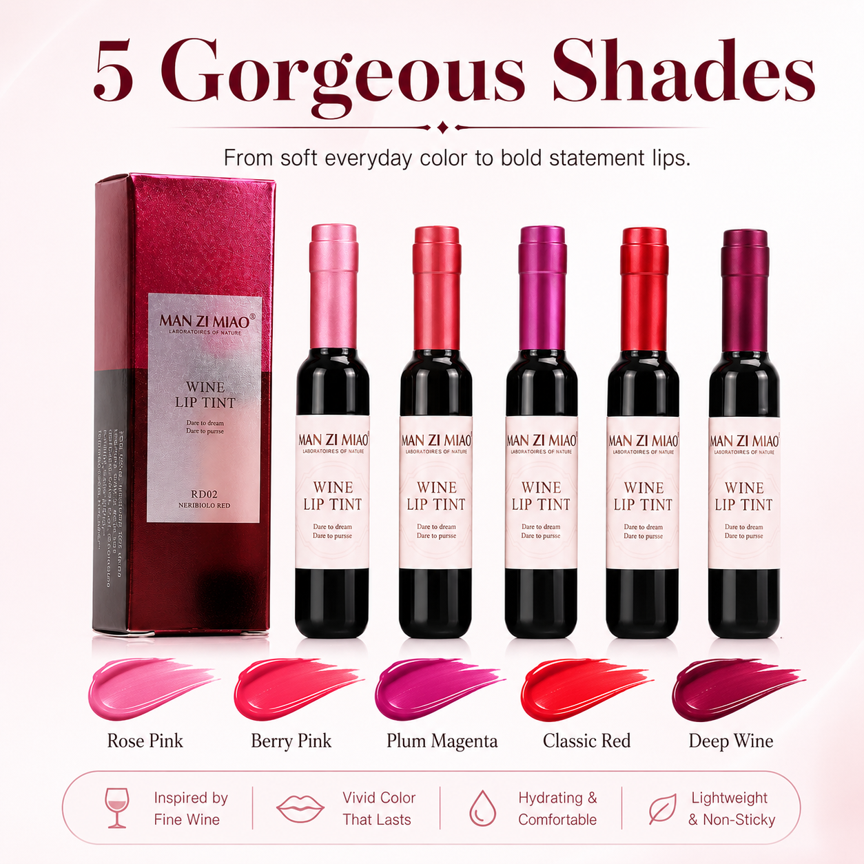 Mini Wine Bottle Lip Tint Set